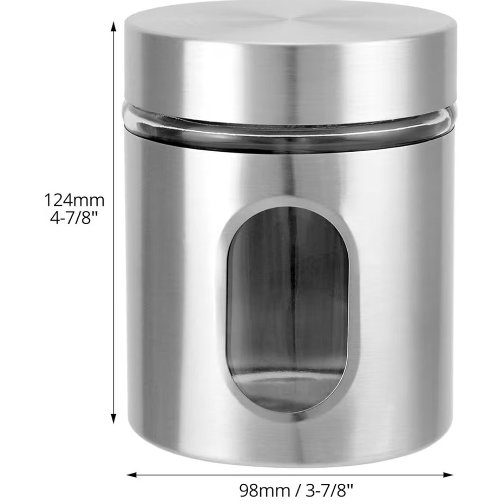 Stainless Steel Glass Kitchen Canisters Set, 6 Pack 20 Oz, Airtight Food Storage - Picture 3 of 6